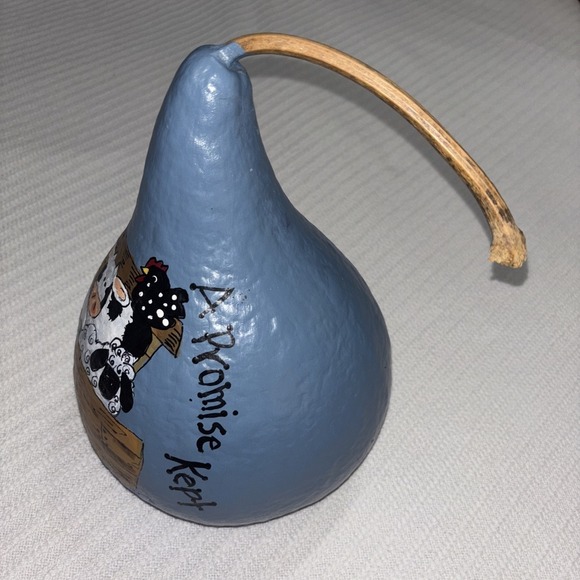 Noah's Ark Hand Painted Gourd‎ Art Decor  "A Promise Made A Promise Kept" Blue - Picture 4 of 8